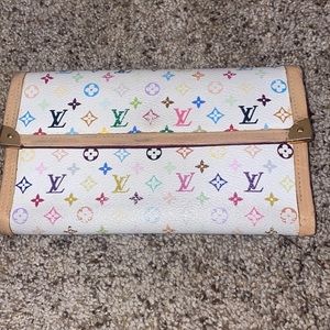 Louis Vuitton White and Multi Color Murakami Wallet